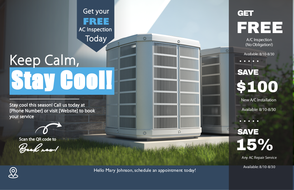 HVAC Postcard - Keep Calm, Stay Cool